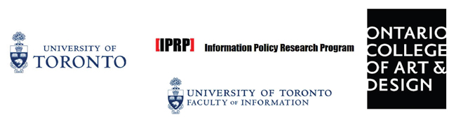 University of Toronto, Faculty of Information, IPRP, and OCAD U logos
